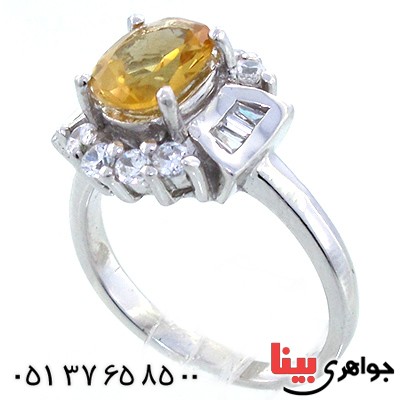 انگشتر سیترین شفاف زنانه رادیوم لوکس