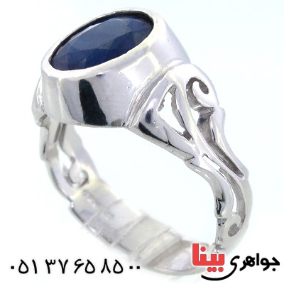 انگشتر یاقوت کبود عالی مردانه اسلیمی رادیوم لوکس