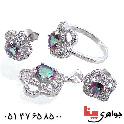 سرویس توپاز هفت رنگ زنانه مدل گل پر