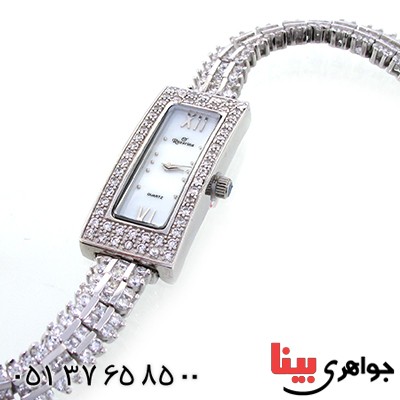 ساعت نقره زنانه رادیوم لوکس برند Royal Crown با شکوه مجلسی مستطیلی