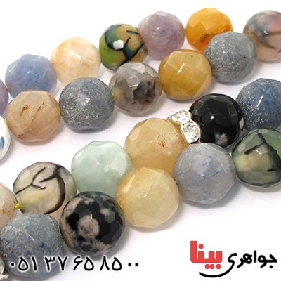 تسبیح چند جواهر 33 دانه ای عقیق و کوارتز و جید درجه یک با رنگ بندی خاص