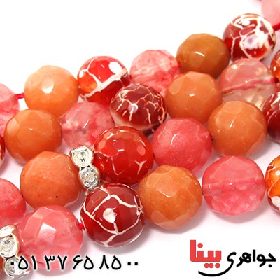 تسبیح چند جواهر 33 دانه ای عقیق و کوارتز و جید درجه یک با رنگ بندی خاص
