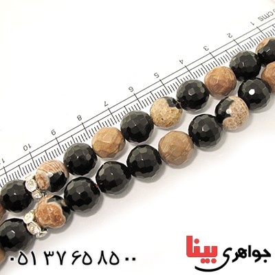 تسبیح چند جواهر 33 دانه ای عقیق و کوارتز و جید درجه یک با رنگ بندی خاص _کد:9135