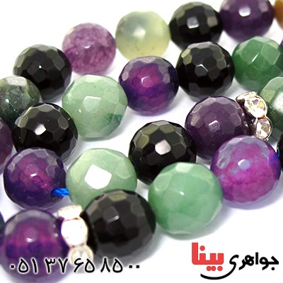 تسبیح چند جواهر 33 دانه ای عقیق و کوارتز و جید درجه یک با رنگ بندی خاص