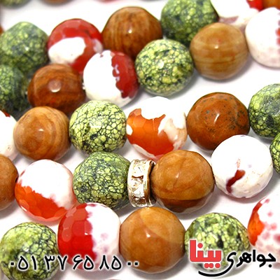 تسبیح چند جواهر 101 دانه ای درشت عقیق، کوارتز و جید درجه یک با رنگ بندی خاص
