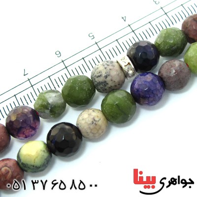 تسبیح چند جواهر 101 دانه ای درشت عقیق، کوارتز و جید درجه یک با رنگ بندی خاص _کد:9163