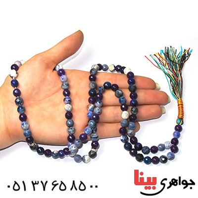 تسبیح چند جواهر 101 دانه ای درشت عقیق، کوارتز و جید درجه یک با رنگ بندی خاص _کد:9165