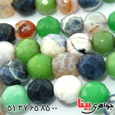 تسبیح چند جواهر 101 دانه ای درشت عقیق، کوارتز و جید درجه یک با رنگ بندی خاص