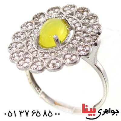 انگشتر عقیق شرف الشمس زنانه مدل شمسه