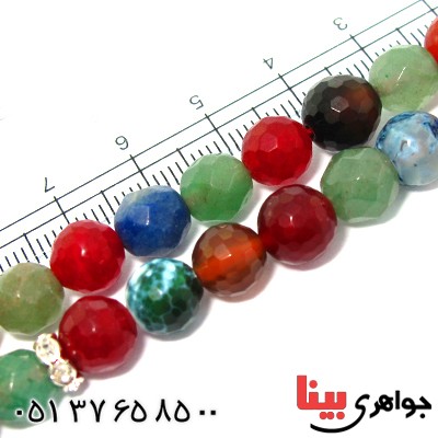 تسبیح چند جواهر 101 دانه ای درشت عقیق، کوارتز و جید درجه یک با رنگ بندی خاص _کد:9170