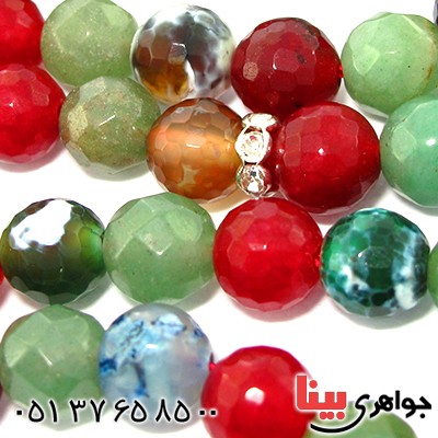 تسبیح چند جواهر 101 دانه ای درشت عقیق، کوارتز و جید درجه یک با رنگ بندی خاص