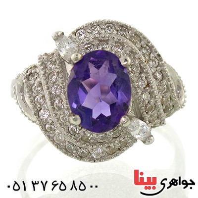 انگشتر آمتیست زنانه رادیوم لوکس مدل رونیکا _کد:9177