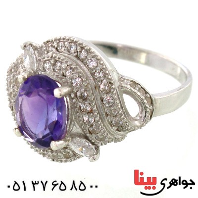 انگشتر آمتیست زنانه رادیوم لوکس مدل رونیکا _کد:9177
