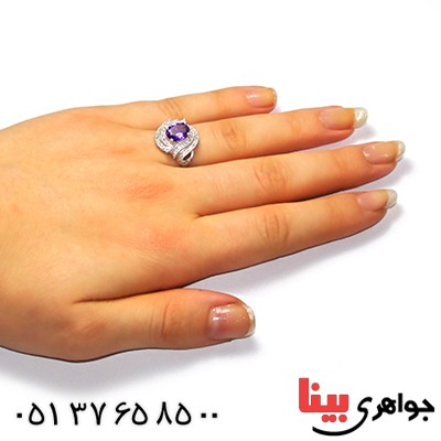 انگشتر آمتیست زنانه رادیوم لوکس مدل رونیکا _کد:9177