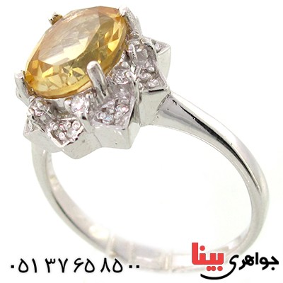 انگشتر سیترین شفاف زنانه  رادیوم لوکس مدل ژینا