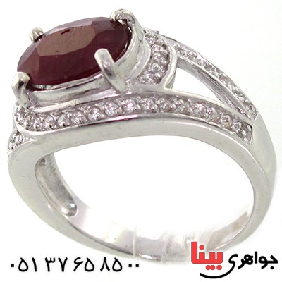 انگشتر یاقوت سرخ برمه زنانه رادیوم لوکس مدل نگار