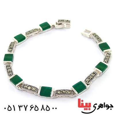 دستبند عقیق سبز زنانه مارکازیتی