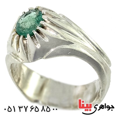 انگشتر زمرد زامبیا خوشرنگ مردانه کلاسیک