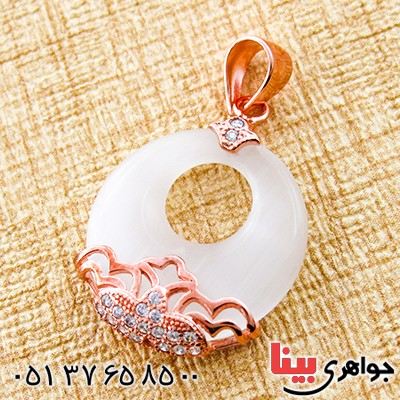 گردنبند چشم گربه زنانه مدل حلقه ای