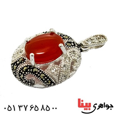 گردنبند عقیق قرمز زنانه مدل روژان