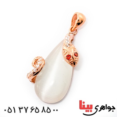 گردنبند چشم گربه زنانه مدل مار پیچیده