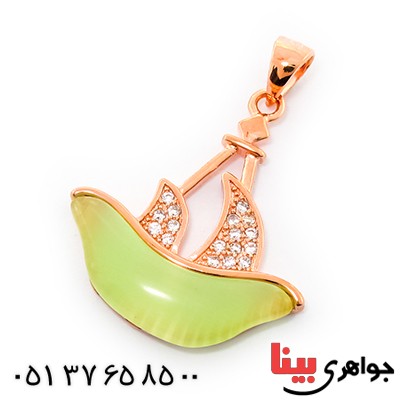 گردنبند چشم گربه زنانه مدل قایق فانتزی