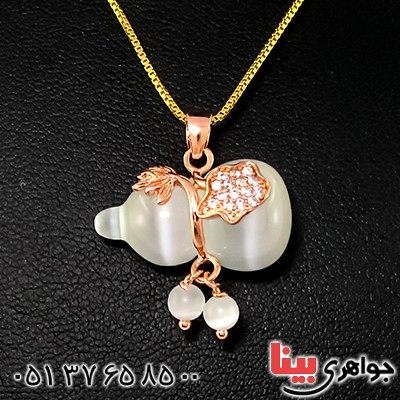 گردنبند چشم گربه زنانه مدل آدم برفی