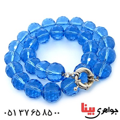 گردنبند کریستالی آبی سوارسکی اصل زنانه طرح یاقوت کبود