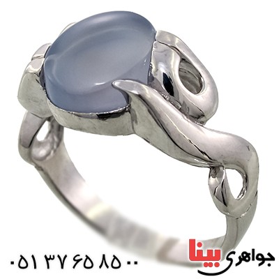 انگشتر عقیق یمنی کبود مرغوب مردانه طرح علی رادیوم لوکس