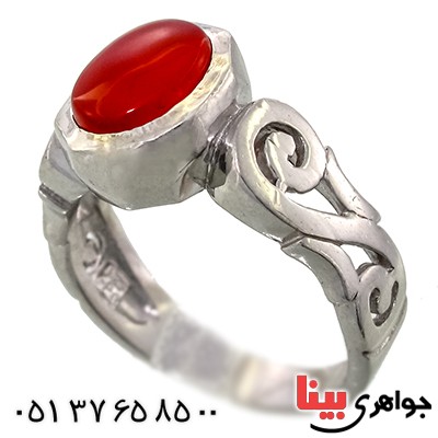 انگشتر عقیق یمنی مردانه مدل اسلیمی لوکس