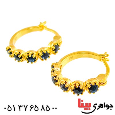گوشواره یاقوت کبود زنانه مانی ایتالیایی مدل شمیلا