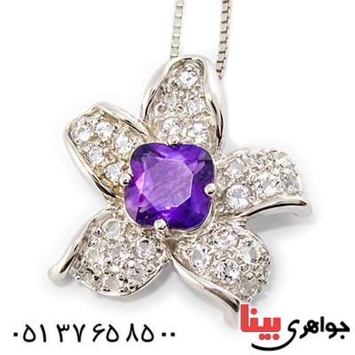 گردنبند آمتیست زنانه مانی ایتالیایی مدل یسنا