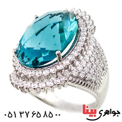 انگشتر سوارسکی عالی زنانه درشت طرح توپاز
