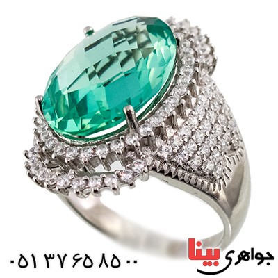 انگشتر سوارسکی عالی زنانه درشت طرح توپاز