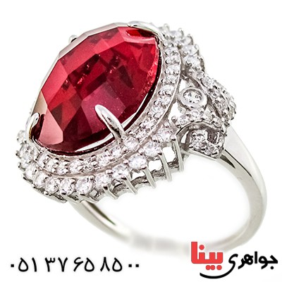 انگشتر سوارسکی عالی زنانه طرح یاقوت سرخ