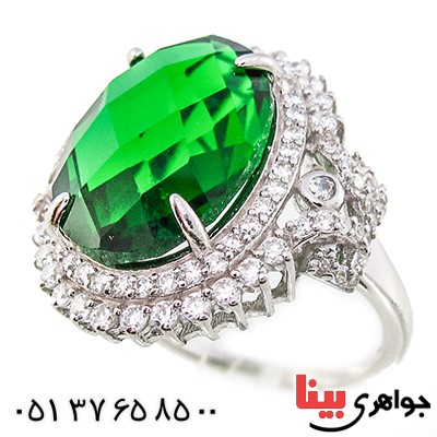 انگشتر سوارسکی عالی زنانه طرح زمرد