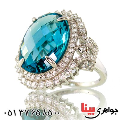 انگشتر سوارسکی عالی زنانه طرح توپاز _کد:9316
