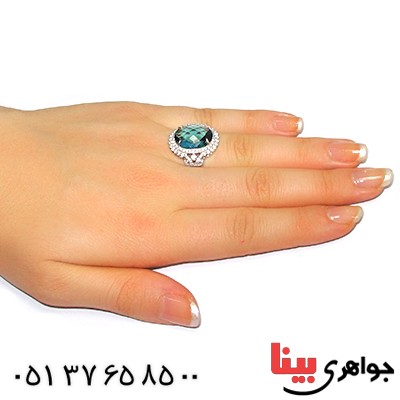انگشتر سوارسکی عالی زنانه طرح توپاز _کد:9316