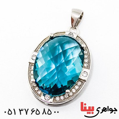 گردنبند سوارسکی عالی زنانه درشت طرح توپاز