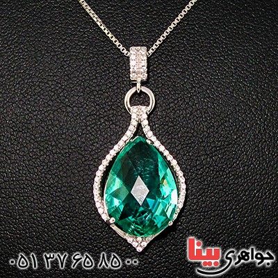 گردنبند سوارسکی عالی زنانه طرح توپاز اشکی _کد:9320