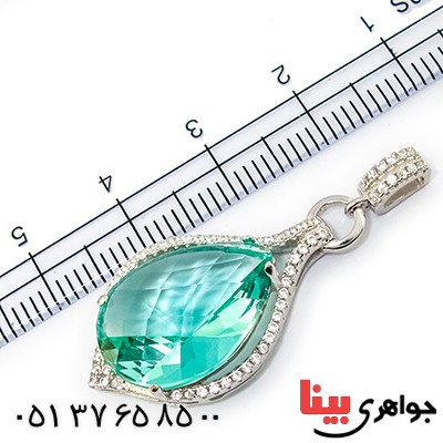 گردنبند سوارسکی عالی زنانه طرح توپاز اشکی _کد:9320