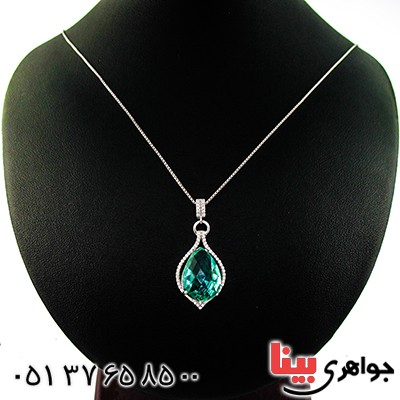 گردنبند سوارسکی عالی زنانه طرح توپاز اشکی _کد:9320