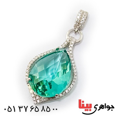 گردنبند سوارسکی عالی زنانه طرح توپاز اشکی