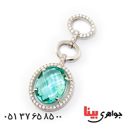 گردنبند سوارسکی عالی زنانه طرح توپاز
