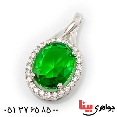 گردنبند سوارسکی عالی زنانه طرح زمرد