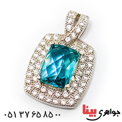 گردنبند سوارسکی عالی زنانه طرح توپاز