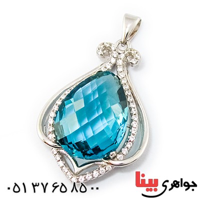 گردنبند سوارسکی عالی زنانه طرح توپاز