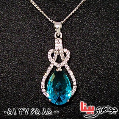 گردنبند سوارسکی عالی زنانه طرح توپاز _کد:9327
