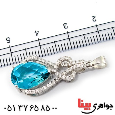 گردنبند سوارسکی عالی زنانه طرح توپاز _کد:9327