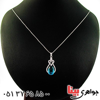 گردنبند سوارسکی عالی زنانه طرح توپاز _کد:9327